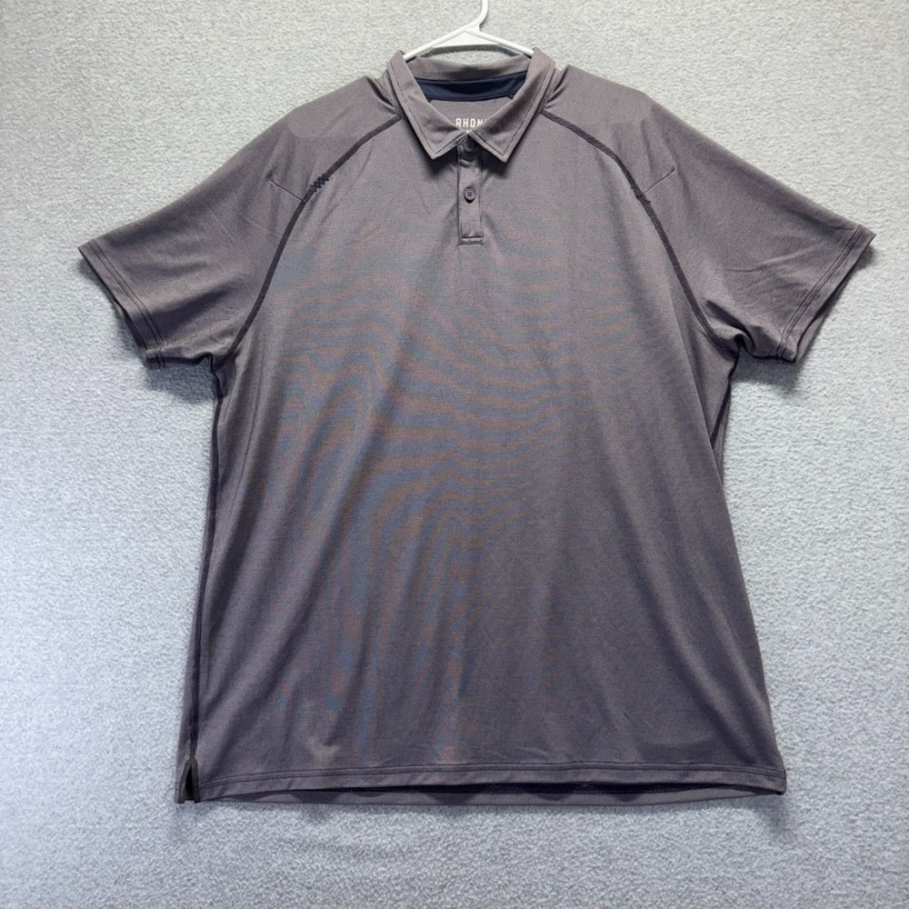 Rhone Shirt Mens 2XL Purple Polo Short Sleeve Delta Pique Performance Stretch